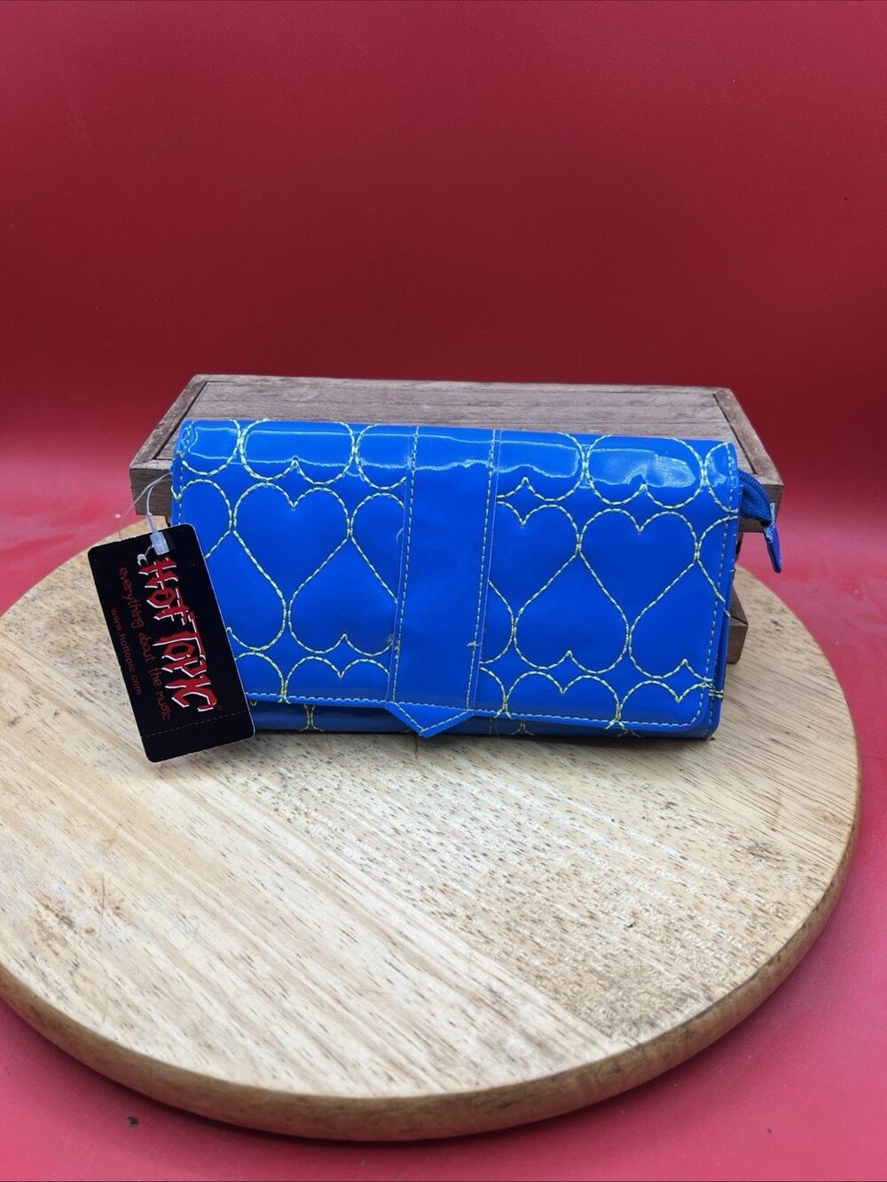 Hot Topic Blue Heart Flap Wallet Women's